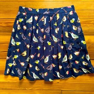 Bird Pleated Skirt Navy Grace Karin 34” Waist